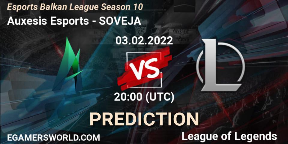 Auxesis Esports - SOVEJA: прогноз. 03.02.2022 at 20:00, LoL, Esports Balkan League Season 10