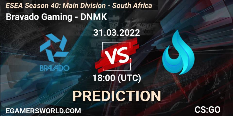 Bravado Gaming - DNMK: прогноз. 31.03.2022 at 18:00, Counter-Strike (CS2), ESEA Season 40: Main Division - South Africa