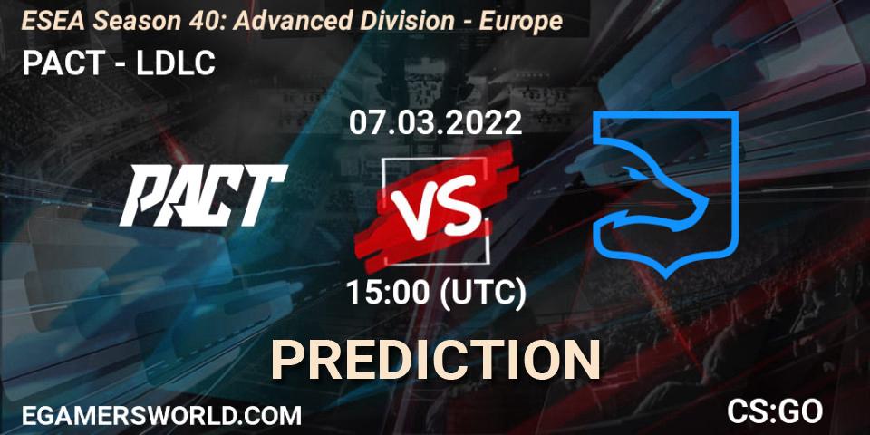 PACT - LDLC: прогноз. 07.03.2022 at 15:00, Counter-Strike (CS2), ESEA Season 40: Advanced Division - Europe