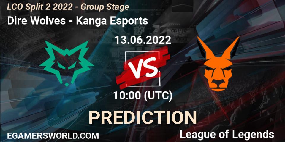 Dire Wolves - Kanga Esports: прогноз. 13.06.22, LoL, LCO Split 2 2022 - Group Stage