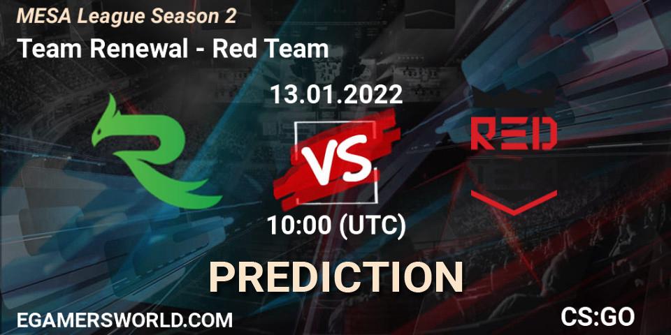 Team Renewal - Red Team: прогноз. 13.01.2022 at 10:00, Counter-Strike (CS2), MESA League Season 2