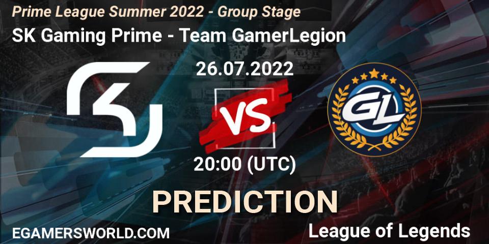 SK Gaming Prime - Team GamerLegion: прогноз. 26.07.2022 at 20:00, LoL, Prime League Summer 2022 - Group Stage