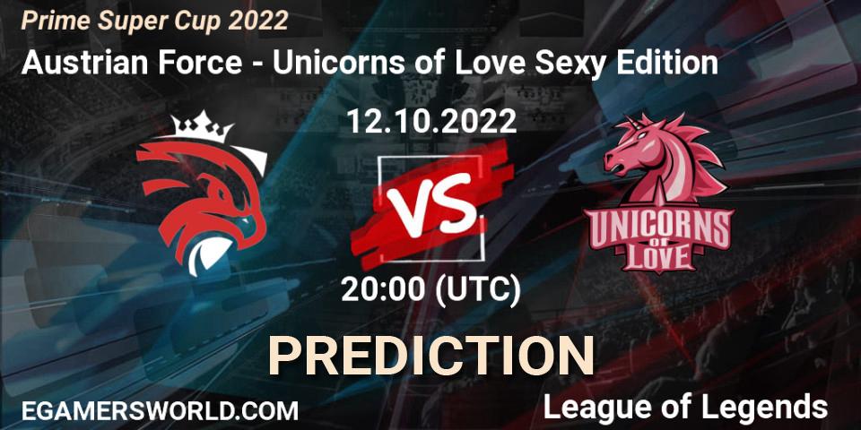 Austrian Force - Unicorns of Love Sexy Edition: прогноз. 12.10.2022 at 20:00, LoL, Prime Super Cup 2022