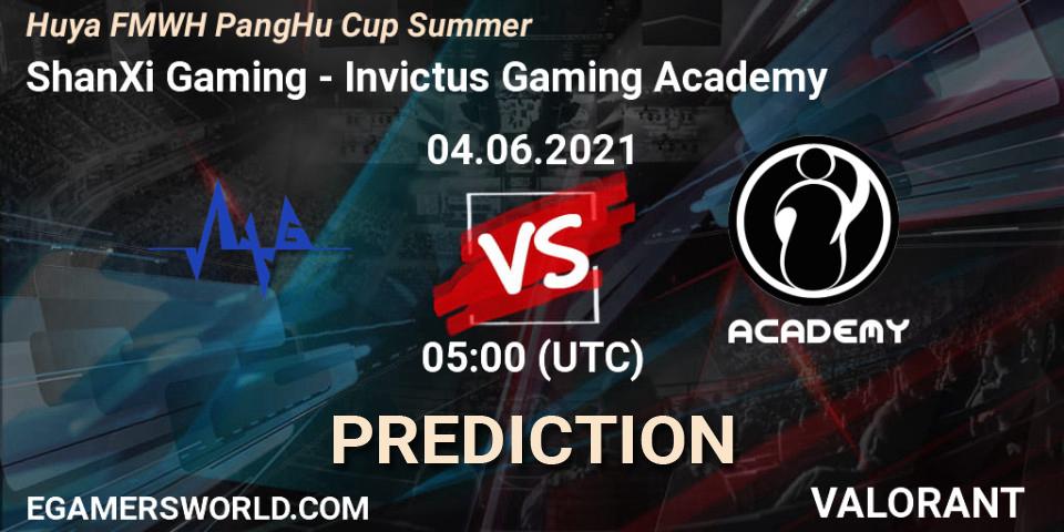 ShanXi Gaming - Invictus Gaming Academy: прогноз. 04.06.2021 at 05:00, VALORANT, Huya FMWH PangHu Cup Summer