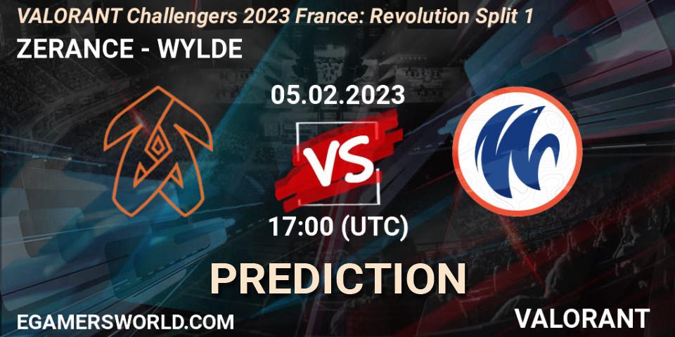 ZERANCE - WYLDE: прогноз. 05.02.23, VALORANT, VALORANT Challengers 2023 France: Revolution Split 1