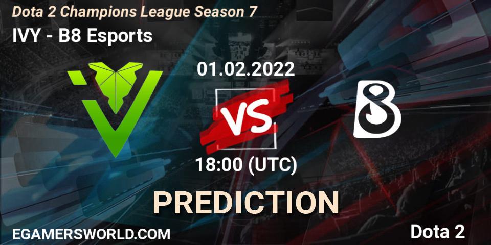 IVY - B8 Esports: прогноз. 01.02.2022 at 18:48, Dota 2, Dota 2 Champions League 2022 Season 7