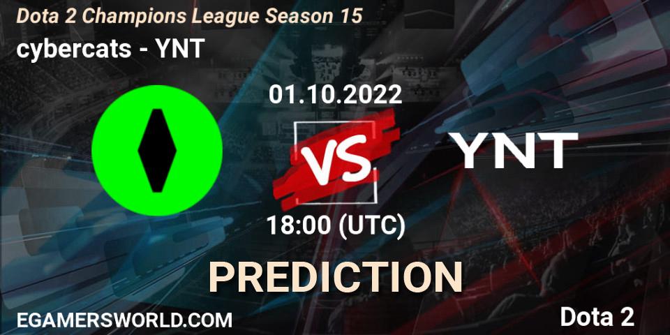 cybercats - YNT: прогноз. 01.10.2022 at 18:00, Dota 2, Dota 2 Champions League Season 15