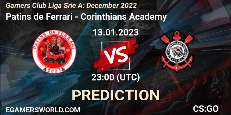 Patins de Ferrari - Corinthians Academy: прогноз. 13.01.23, CS2 (CS:GO), Gamers Club Liga Série A: December 2022