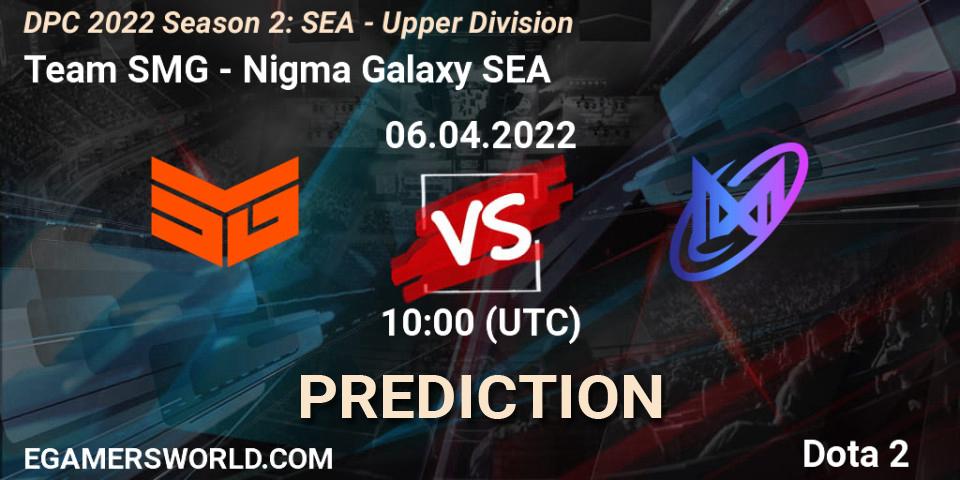 Team SMG - Nigma Galaxy SEA: прогноз. 06.04.2022 at 10:30, Dota 2, DPC 2021/2022 Tour 2 (Season 2): SEA Division I (Upper)