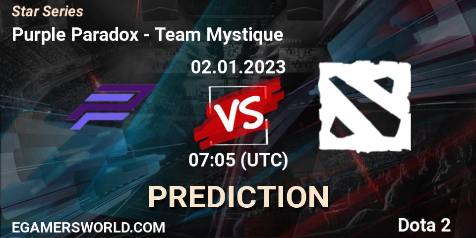 Purple Paradox - Team Mystique: прогноз. 02.01.2023 at 07:05, Dota 2, Star Series