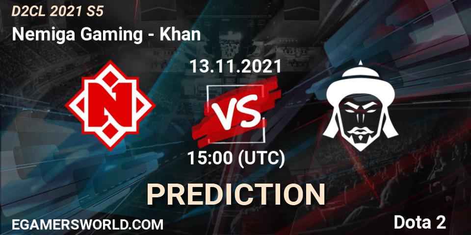 Nemiga Gaming - Khan: прогноз. 13.11.2021 at 15:46, Dota 2, Dota 2 Champions League 2021 Season 5