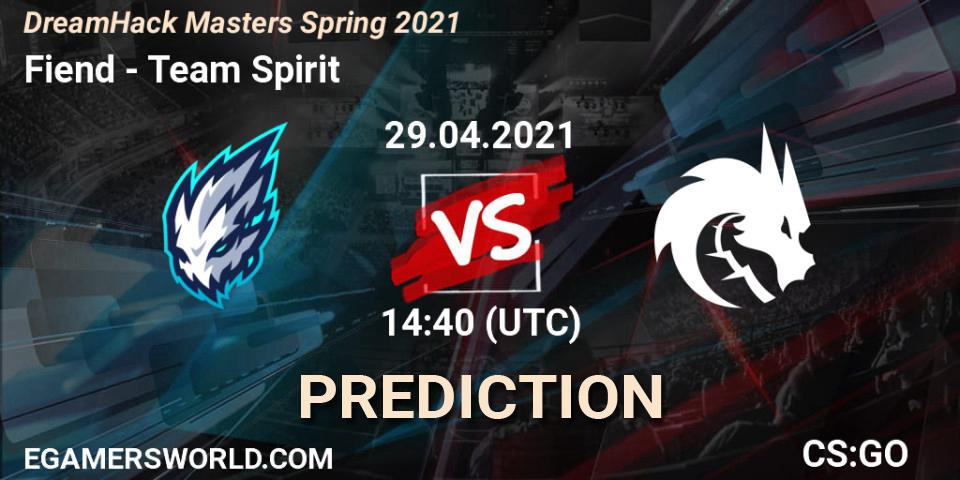 Fiend - Team Spirit: прогноз. 29.04.2021 at 15:30, Counter-Strike (CS2), DreamHack Masters Spring 2021