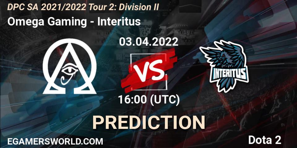 Omega Gaming - Interitus: прогноз. 03.04.2022 at 16:01, Dota 2, DPC 2021/2022 Tour 2: SA Division II (Lower)