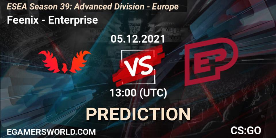 Feenix - Enterprise: прогноз. 05.12.2021 at 13:00, Counter-Strike (CS2), ESEA Season 39: Advanced Division - Europe