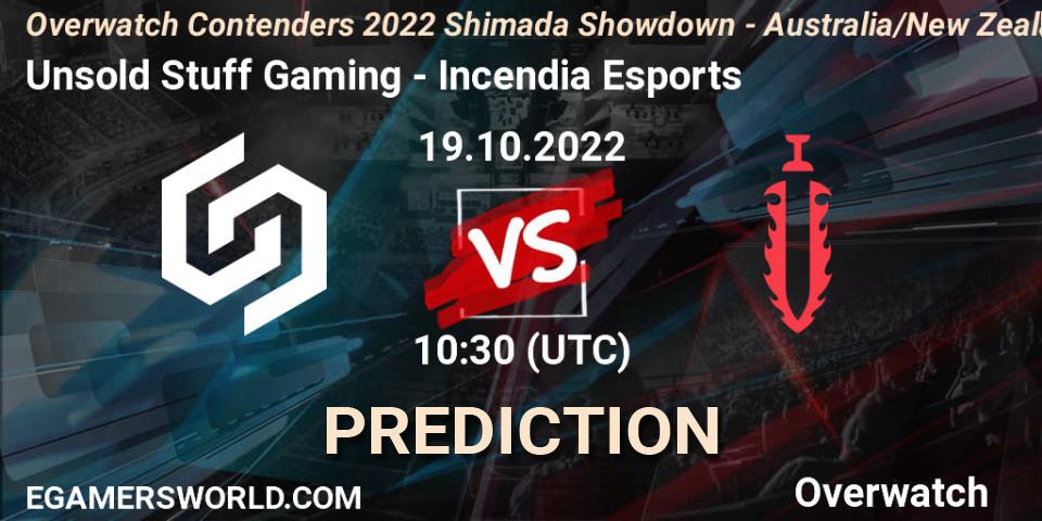 Unsold Stuff Gaming - Incendia Esports: прогноз. 19.10.2022 at 09:38, Overwatch, Overwatch Contenders 2022 Shimada Showdown - Australia/New Zealand - October