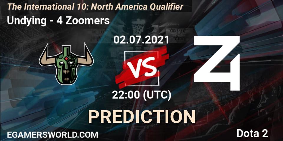 Undying - 4 Zoomers: прогноз. 02.07.2021 at 22:14, Dota 2, The International 10: North America Qualifier