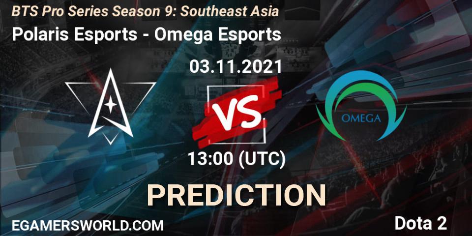 Polaris Esports - Omega Esports: прогноз. 03.11.2021 at 13:20, Dota 2, BTS Pro Series Season 9: Southeast Asia
