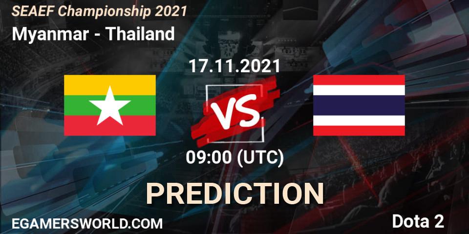 Team Myanmar - Thailand: прогноз. 17.11.2021 at 08:59, Dota 2, SEAEF Dota2 Championship 2021