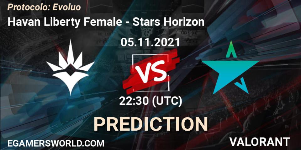 Havan Liberty Female - Stars Horizon: прогноз. 05.11.2021 at 22:30, VALORANT, Protocolo: Evolução