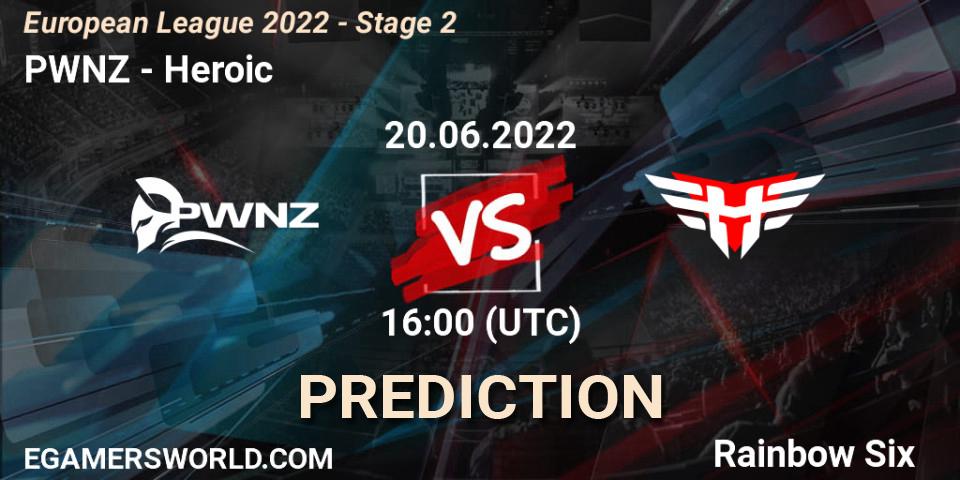 PWNZ - Heroic: прогноз. 20.06.2022 at 16:00, Rainbow Six, European League 2022 - Stage 2
