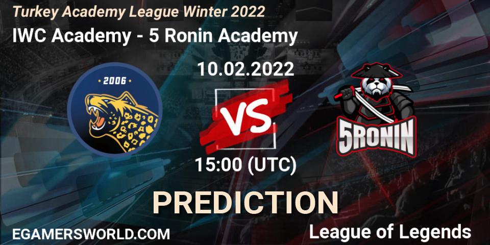 IWC Academy - 5 Ronin Academy: прогноз. 10.02.2022 at 15:30, LoL, Turkey Academy League Winter 2022