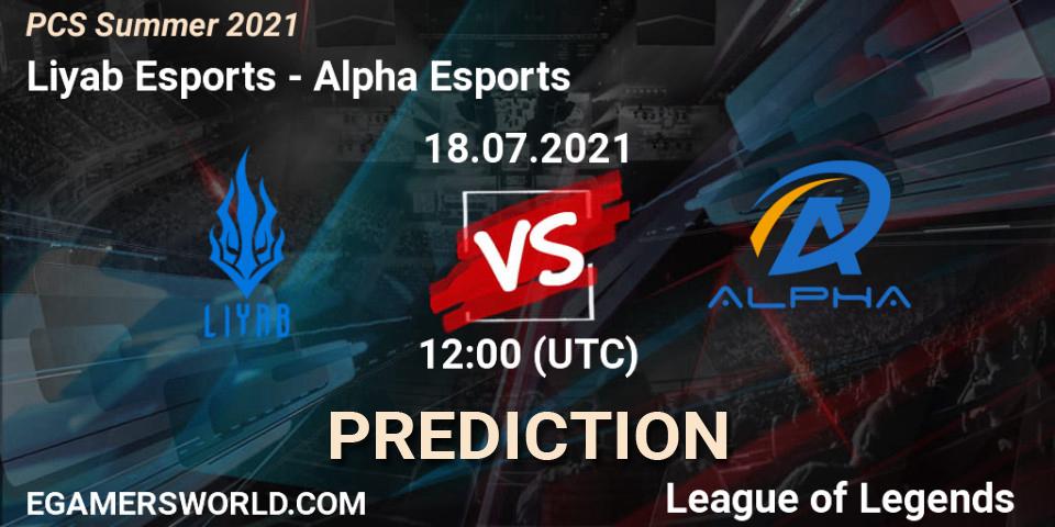Liyab Esports - Alpha Esports: прогноз. 18.07.2021 at 12:00, LoL, PCS Summer 2021
