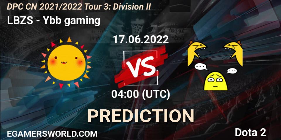 LBZS - Ybb gaming: прогноз. 17.06.2022 at 04:02, Dota 2, DPC CN 2021/2022 Tour 3: Division II