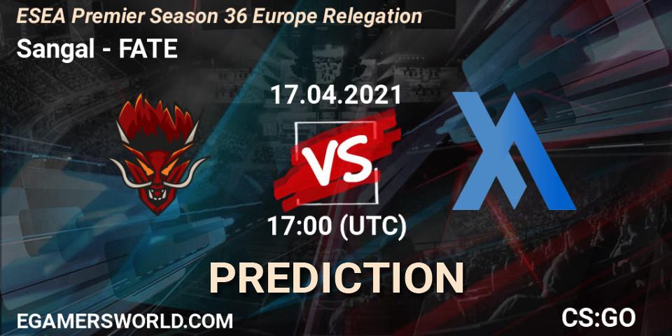 Sangal - FATE: прогноз. 17.04.2021 at 18:00, Counter-Strike (CS2), ESEA Premier Season 36 Europe Relegation