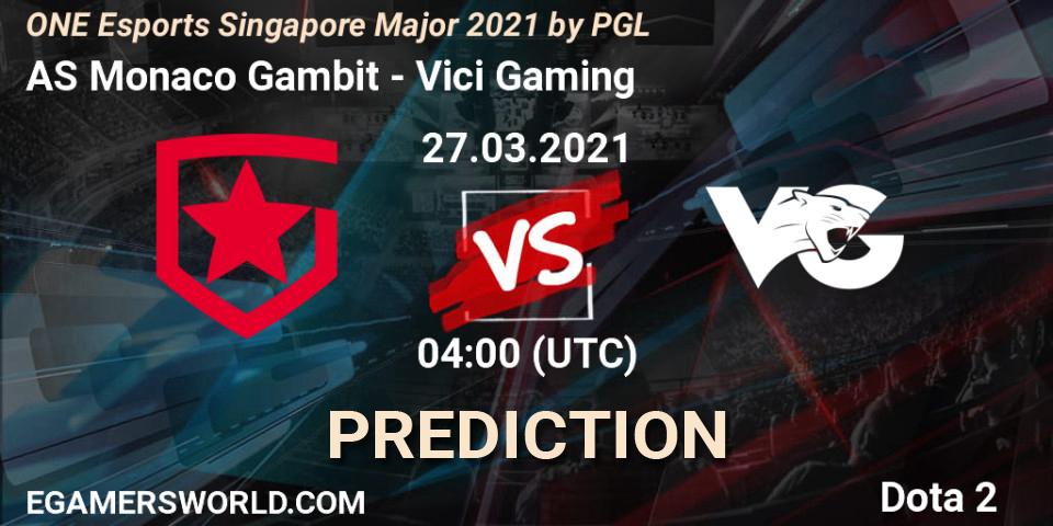 AS Monaco Gambit - Vici Gaming: прогноз. 27.03.2021 at 04:10, Dota 2, ONE Esports Singapore Major 2021