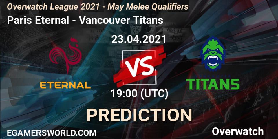 Paris Eternal - Vancouver Titans: прогноз. 23.04.2021 at 19:00, Overwatch, Overwatch League 2021 - May Melee Qualifiers