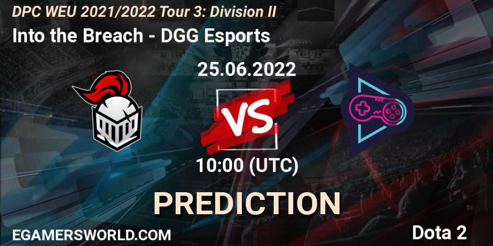 Into the Breach - DGG Esports: прогноз. 25.06.2022 at 09:55, Dota 2, DPC WEU 2021/2022 Tour 3: Division II