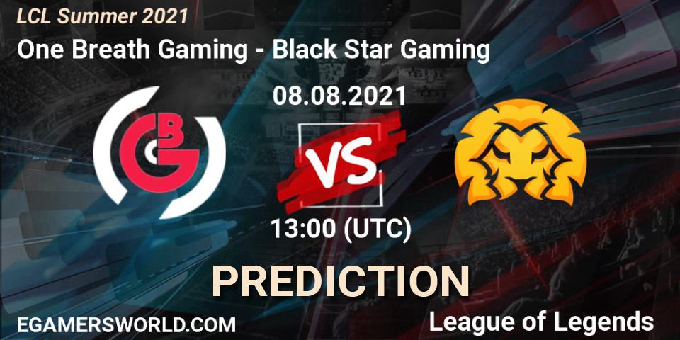 One Breath Gaming - Black Star Gaming: прогноз. 08.08.2021 at 13:00, LoL, LCL Summer 2021