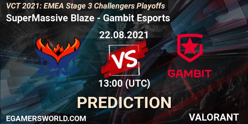 SuperMassive Blaze - Gambit Esports: прогноз. 22.08.21, VALORANT, VCT 2021: EMEA Stage 3 Challengers Playoffs