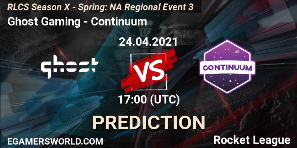 Ghost Gaming - Continuum: прогноз. 24.04.2021 at 17:00, Rocket League, RLCS Season X - Spring: NA Regional Event 3