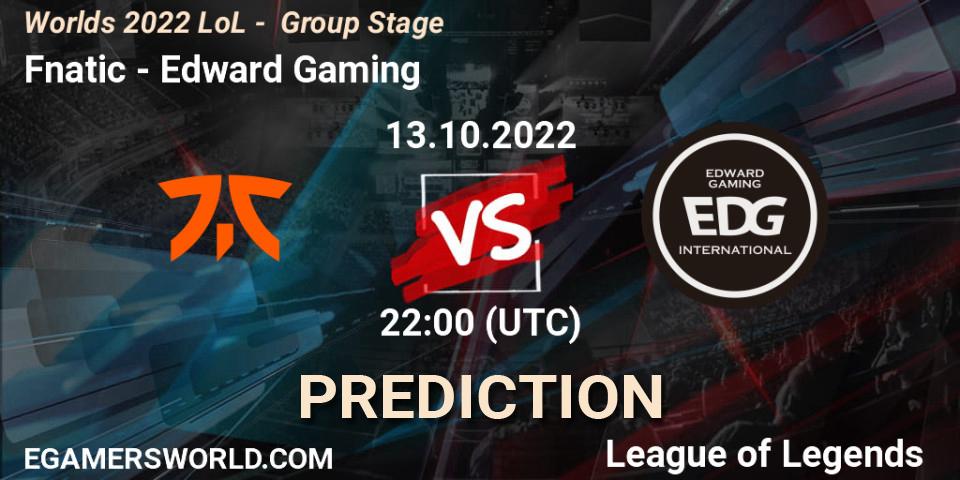 Fnatic - Edward Gaming: прогноз. 13.10.2022 at 22:00, LoL, Worlds 2022 LoL - Group Stage