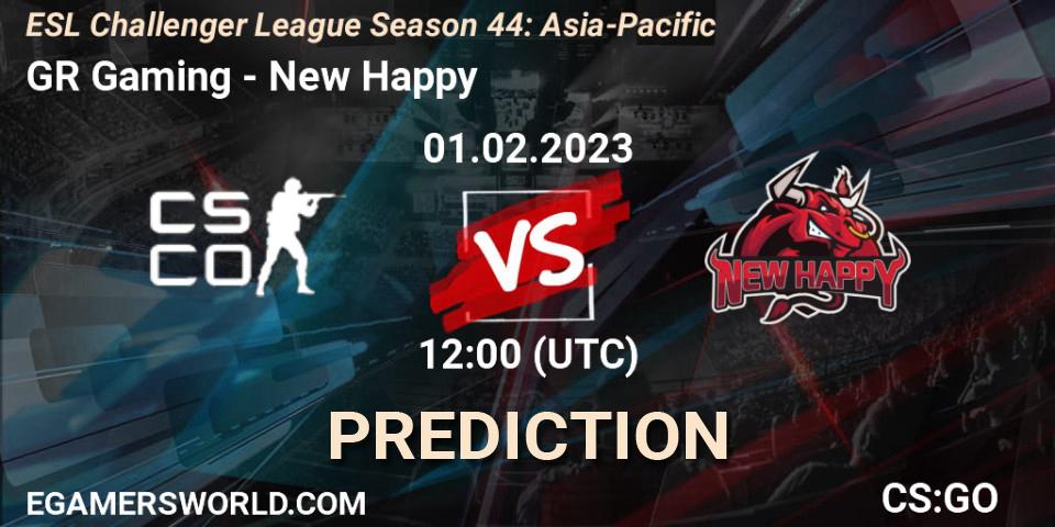 GR Gaming - New Happy: прогноз. 01.02.23, CS2 (CS:GO), ESL Challenger League Season 44: Asia-Pacific