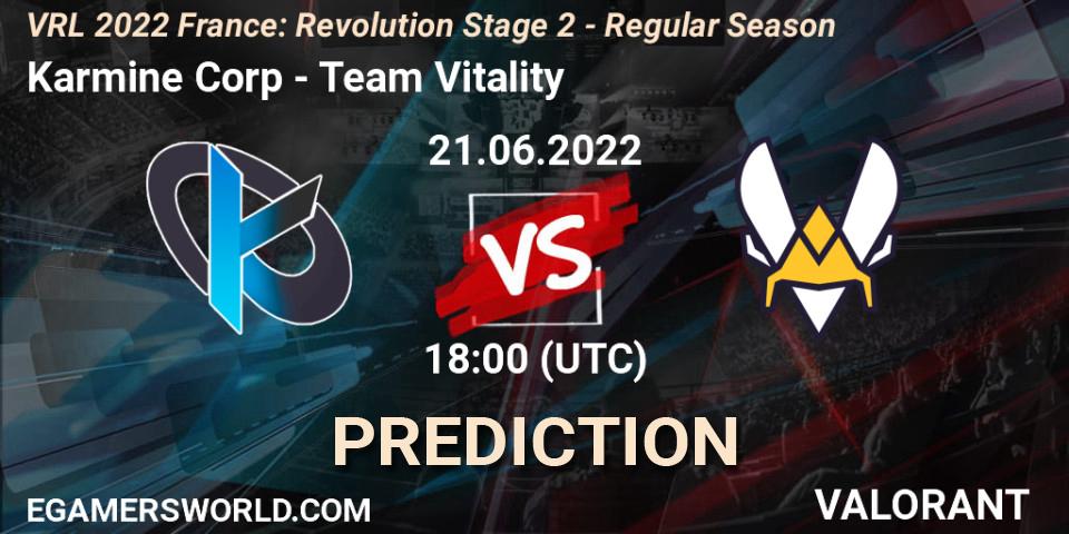 Karmine Corp - Team Vitality: прогноз. 21.06.22, VALORANT, VRL 2022 France: Revolution Stage 2 - Regular Season