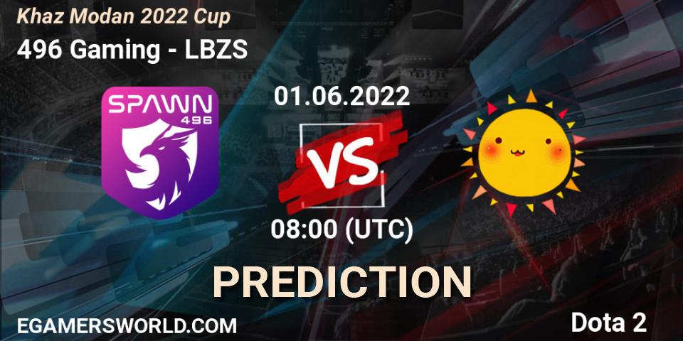 496 Gaming - LBZS: прогноз. 01.06.2022 at 08:05, Dota 2, Khaz Modan 2022 Cup
