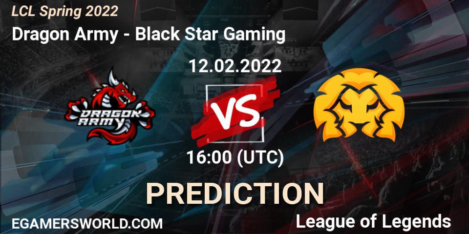 Dragon Army - Black Star Gaming: прогноз. 12.02.2022 at 16:00, LoL, LCL Spring 2022