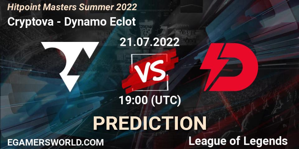 Cryptova - Dynamo Eclot: прогноз. 21.07.2022 at 19:30, LoL, Hitpoint Masters Summer 2022