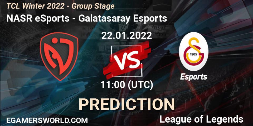NASR eSports - Galatasaray Esports: прогноз. 22.01.2022 at 11:00, LoL, TCL Winter 2022 - Group Stage