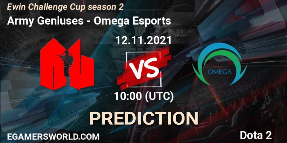 Army Geniuses - Omega Esports: прогноз. 11.11.2021 at 10:38, Dota 2, Ewin Challenge Cup season 2