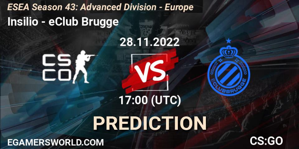 Insilio - eClub Brugge: прогноз. 28.11.22, CS2 (CS:GO), ESEA Season 43: Advanced Division - Europe