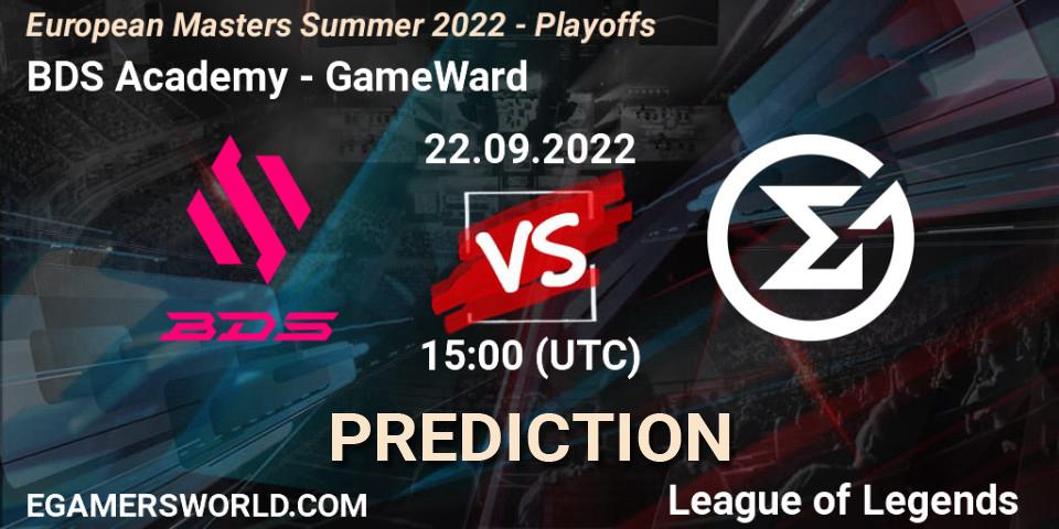 BDS Academy - GameWard: прогноз. 21.09.2022 at 15:00, LoL, European Masters Summer 2022 - Playoffs
