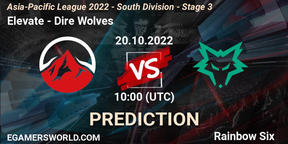 Elevate - Dire Wolves: прогноз. 20.10.2022 at 10:00, Rainbow Six, Asia-Pacific League 2022 - South Division - Stage 3