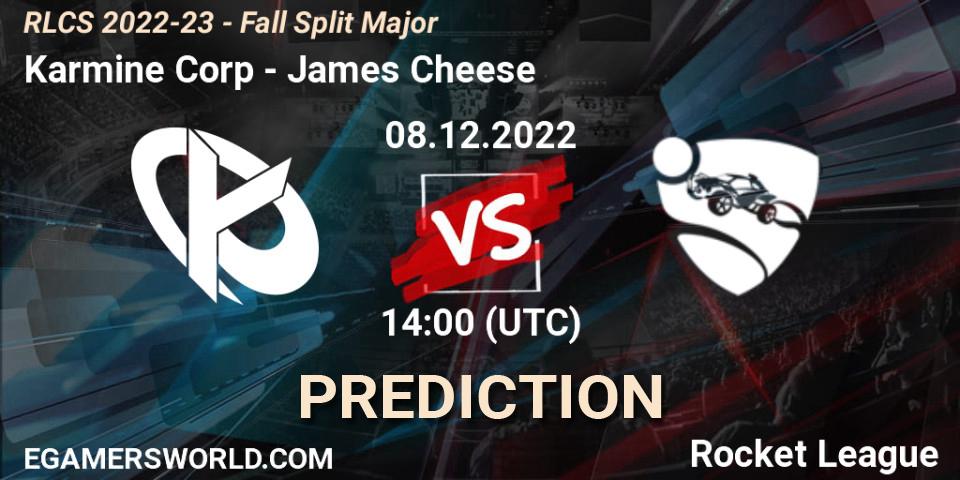 Karmine Corp - James Cheese: прогноз. 08.12.2022 at 13:30, Rocket League, RLCS 2022-23 - Fall Split Major