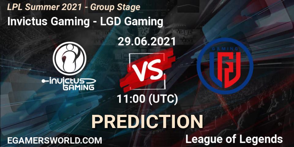 Invictus Gaming - LGD Gaming: прогноз. 29.06.2021 at 11:00, LoL, LPL Summer 2021 - Group Stage