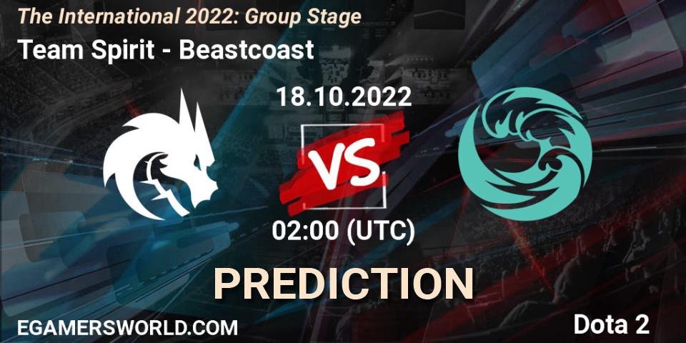Team Spirit - Beastcoast: прогноз. 18.10.2022 at 02:09, Dota 2, The International 2022: Group Stage