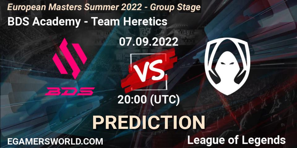 BDS Academy - Team Heretics: прогноз. 07.09.2022 at 20:00, LoL, European Masters Summer 2022 - Group Stage
