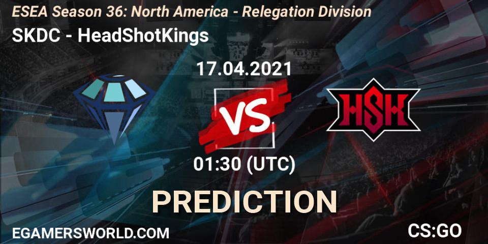SKDC - HeadShotKings: прогноз. 17.04.2021 at 01:30, Counter-Strike (CS2), ESEA Season 36: North America - Relegation Division